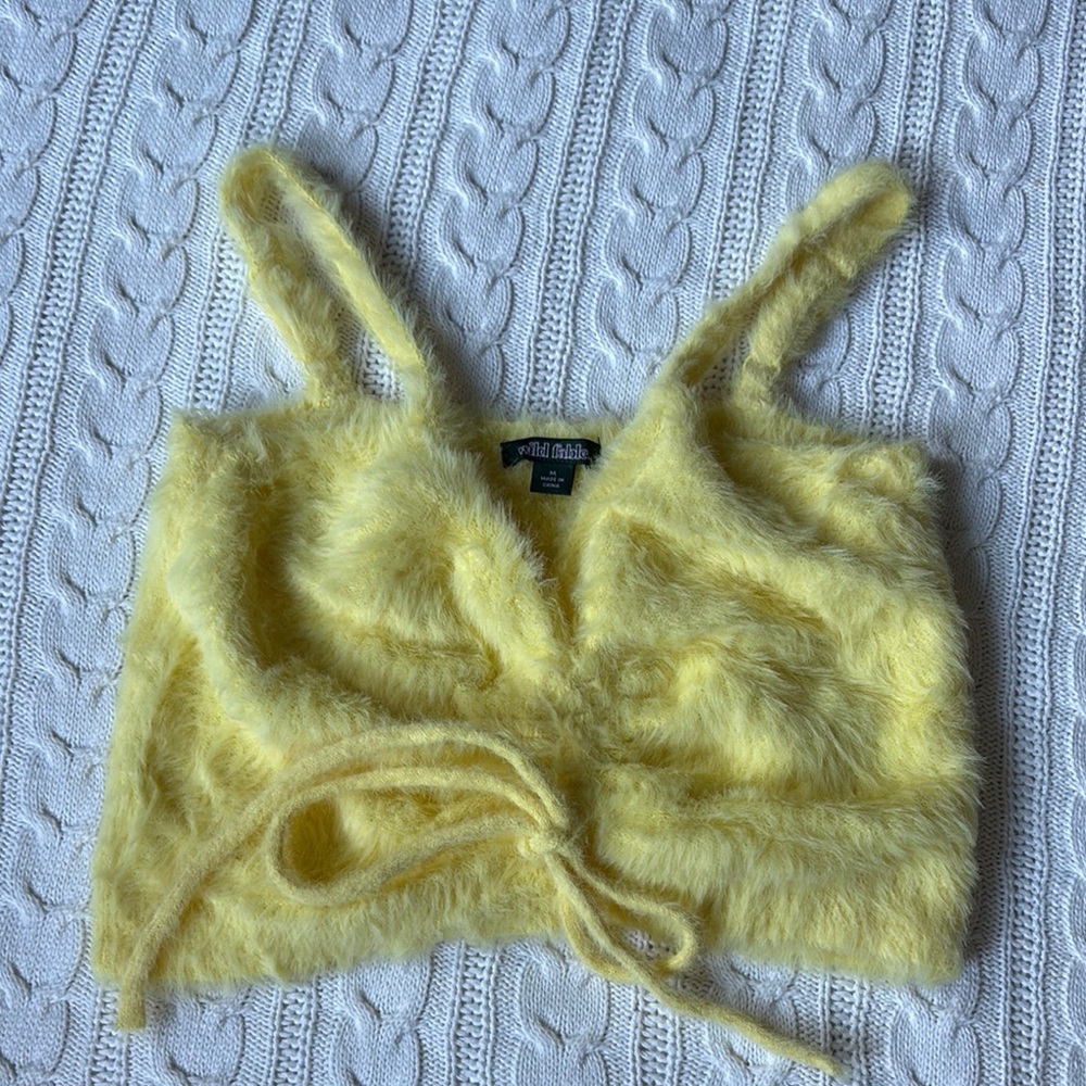 Soft Yellow Fuzzy Tank Top
